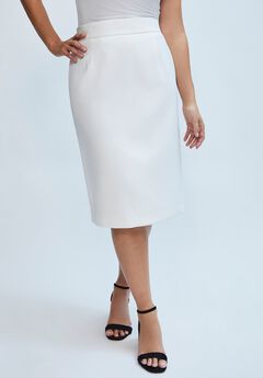Plus Size White Pencil Skirts