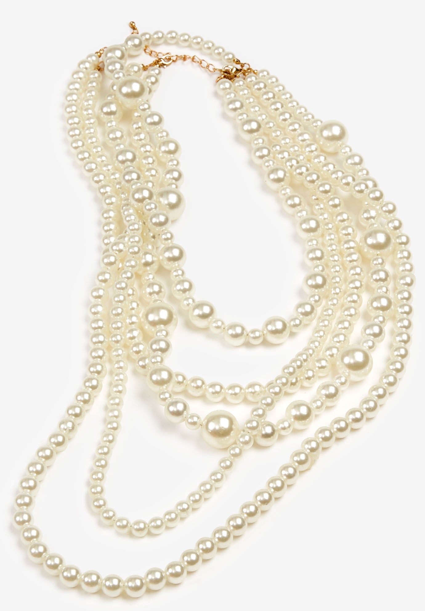 Multi-Layer Beaded Pearl Necklace, IVORY, hi-res image number 0