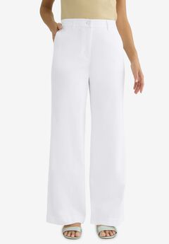 Stretch Cotton Chino Wide-Leg Trouser