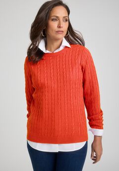Cable Crewneck Sweater