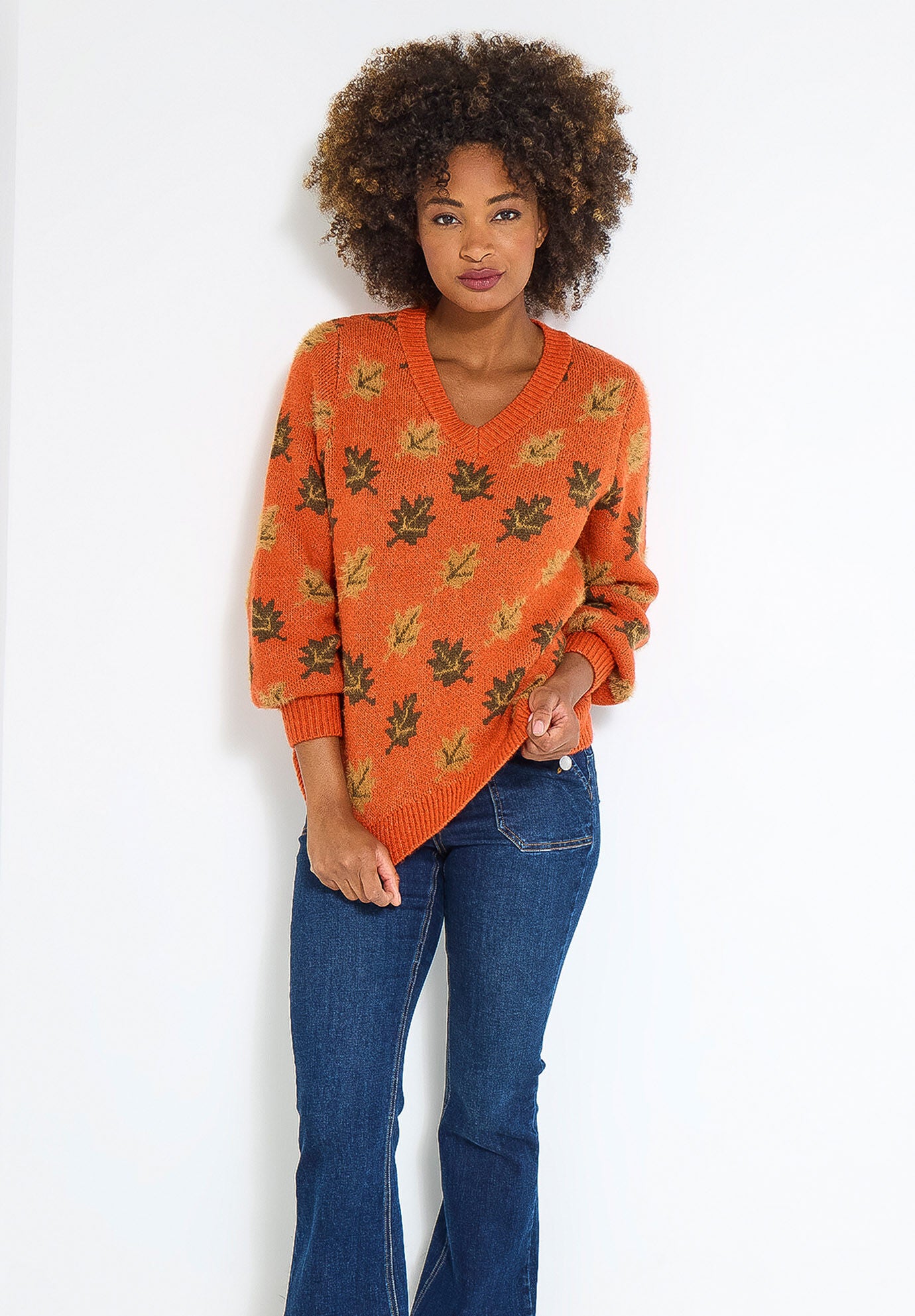 Comfy Leafy Pullover, FALLING LEAF PRINT, alternate image number 3
