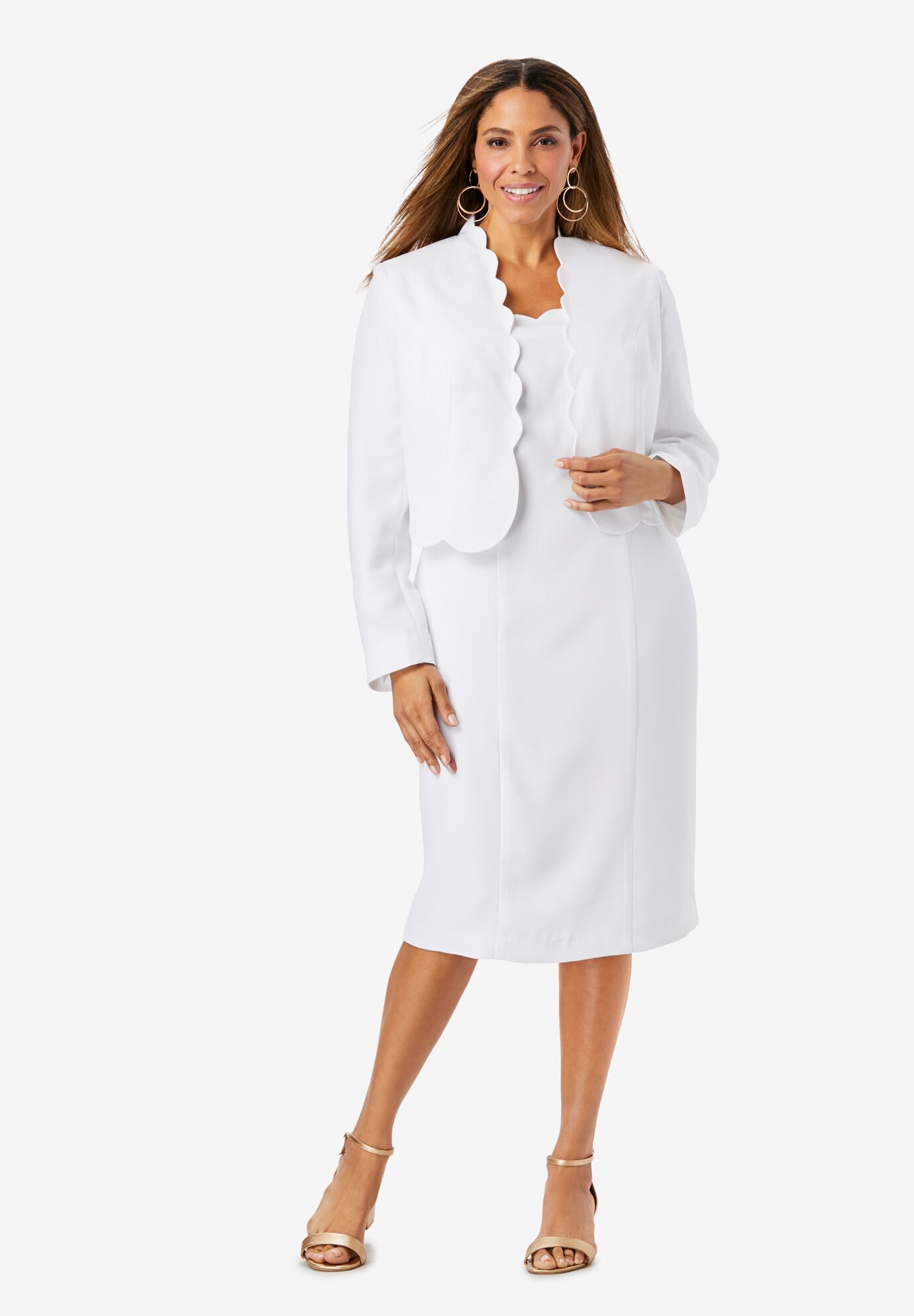 Woman within formal sales wear