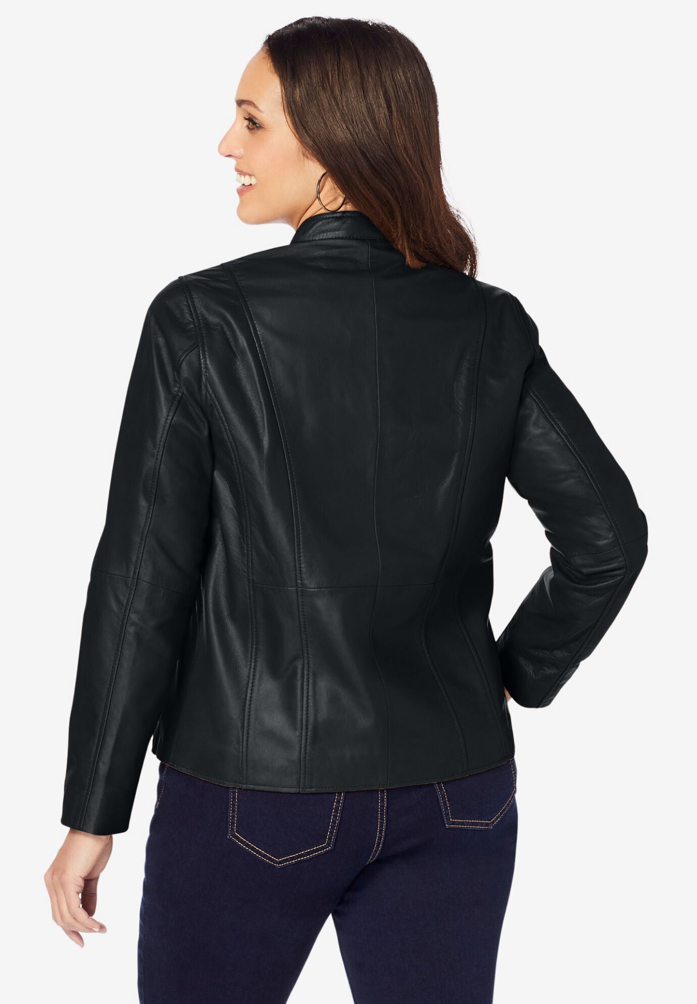 Woman within 2025 leather coats
