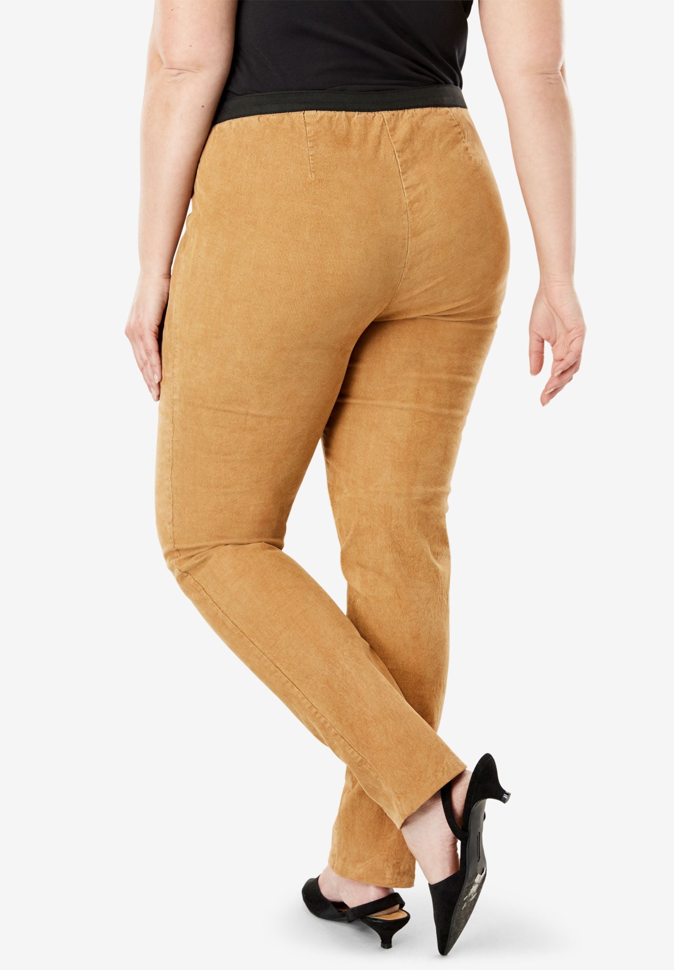 woman within corduroy pants