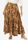 Flowing Crinkled Skirt, CHOCOLATE CIRCLE DYE, hi-res image number null
