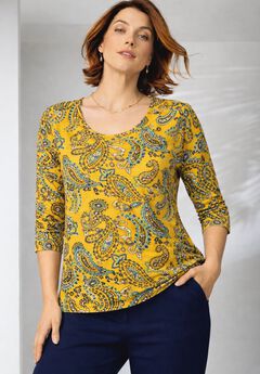 Stretch Cotton Scoop Neck Tee