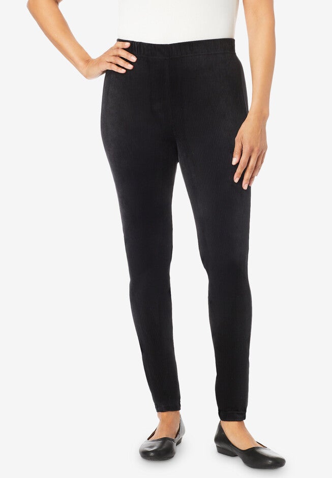 Corduroy Leggings, BLACK, hi-res image number null