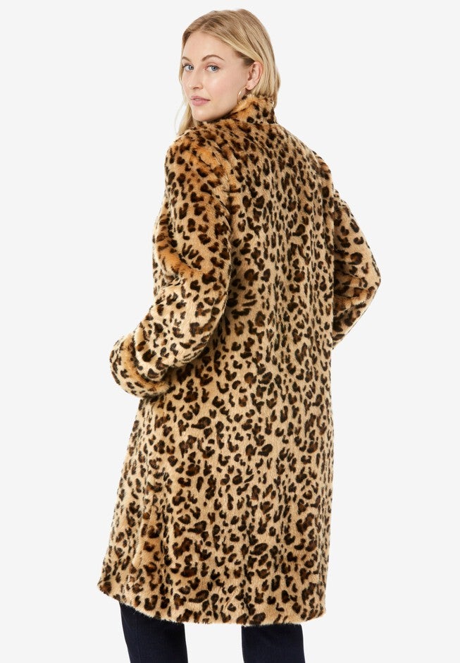 Faux Fur Swing Coat, , on-hover image number 1