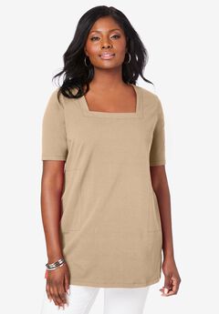 Plus Size Pocketed Tunics