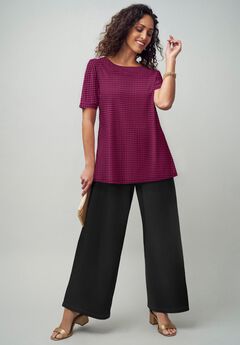 Stretch Knit Boatneck Swing Tunic