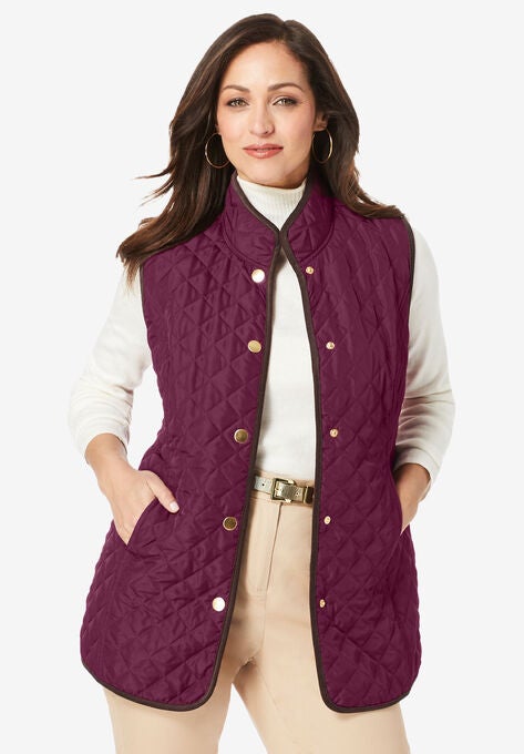 Quilted Vest, DEEP CLARET, hi-res image number null