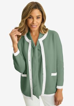 Tipped Boxy Cardigan