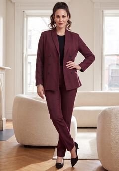 Double-Breasted Stretch Crepe Pantsuit