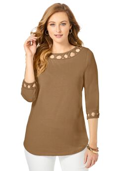 Plus Size Brown Tunic Tops