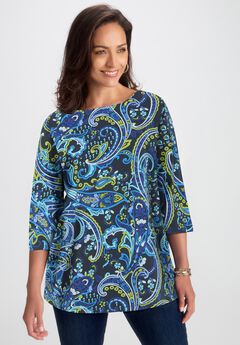 Stretch Cotton Boatneck Tunic