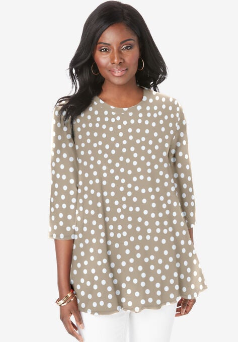 Swing Tunic, NEW KHAKI DOT, hi-res image number null
