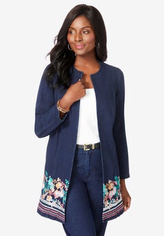 Embroidered Denim Topper