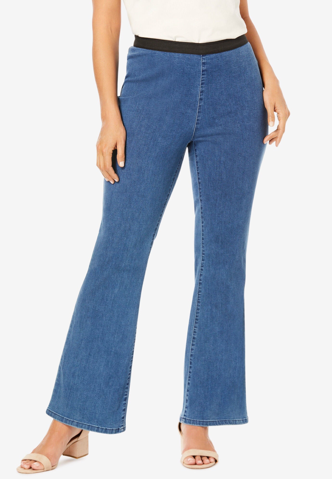 Bootcut Stretch Denim Jegging High Stretch Fit Medium Stonewash