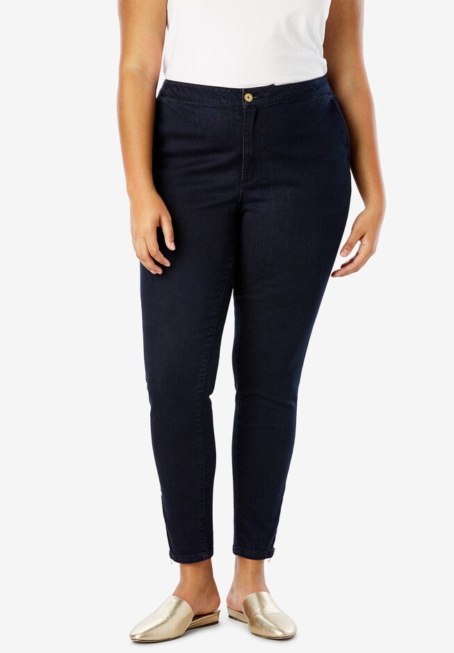 Refined Denim Ankle Zip, INDIGO, hi-res image number 0