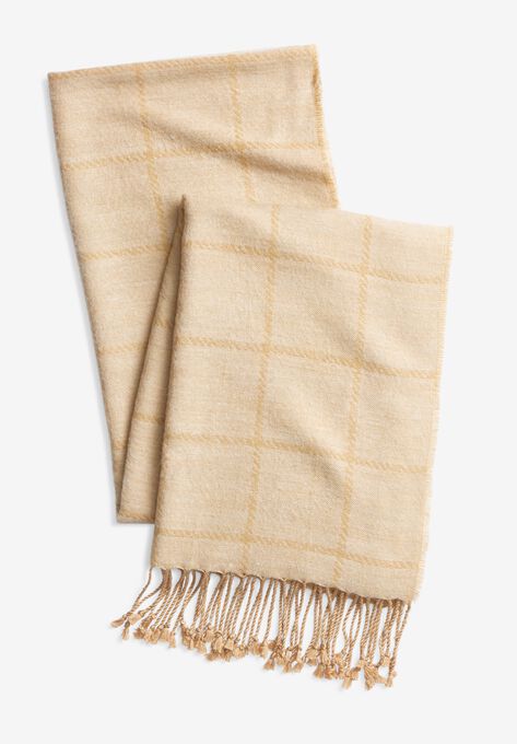 Long Scarf, SOFT CAMEL WINDOWPANE, hi-res image number null