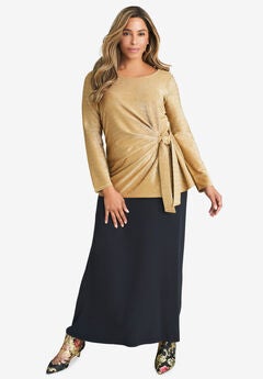 Shimmery Side-Gathered Tunic