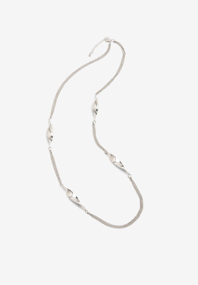 Twisted Knot Necklace, SILVER, hi-res image number 0