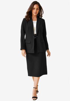 Plus Size Black Skirt Suits