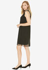Beaded Mockneck Trapeze Dress, , alternate image number null