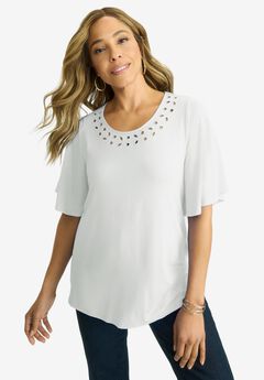 Cutout Flutter Sleeve Tunic