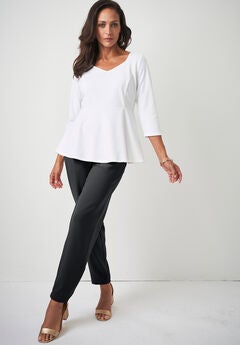 Knit Crepe Sweetheart Neck Top