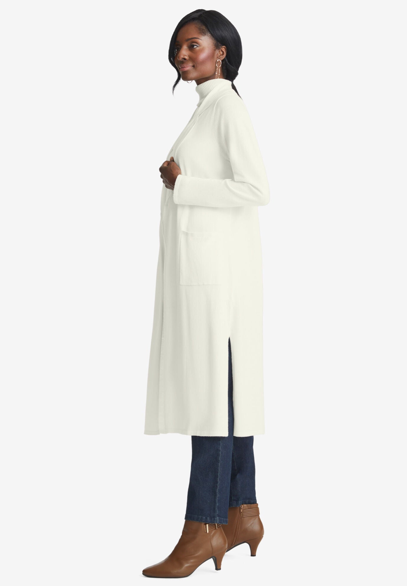 Cashmere Collared Duster, , alternate image number 2