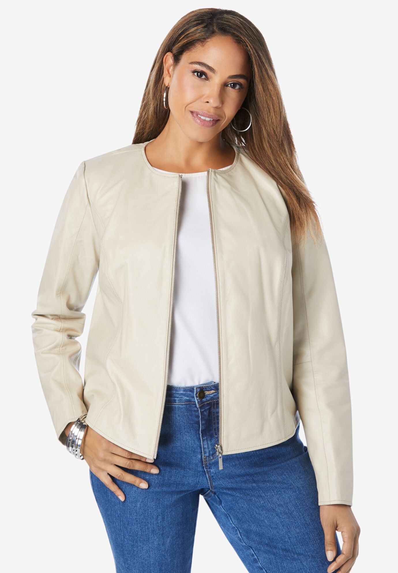 woman within leather coats