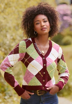 Plus Size Argyle Sweaters