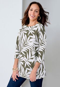 Stretch Cotton Boatneck Tunic