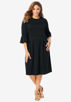 Ponte Fit & Flare Dress