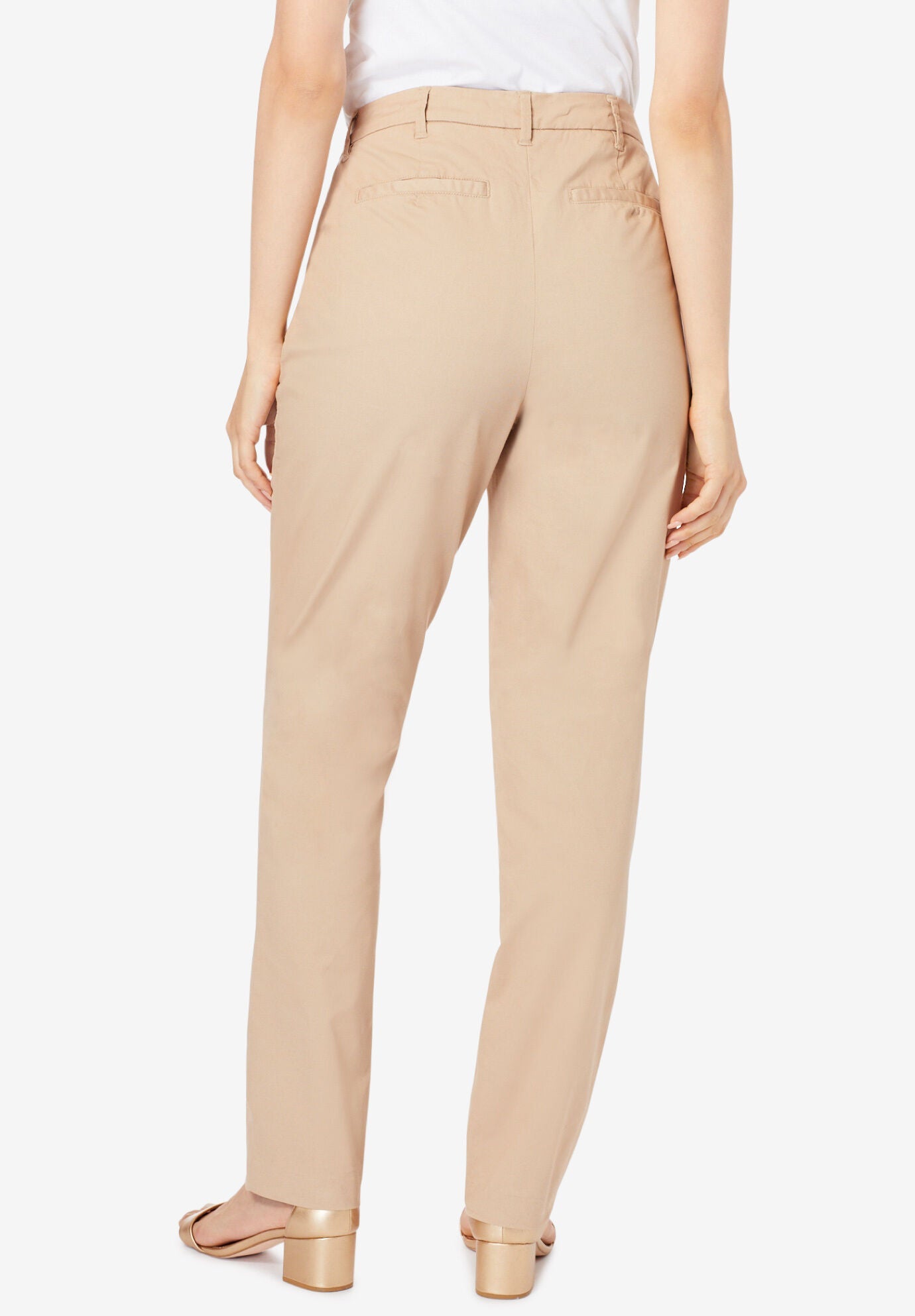 Stretch Cotton Chino Straight Leg Pant | Woman Within