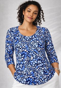 Stretch Cotton Scoop Neck Tee