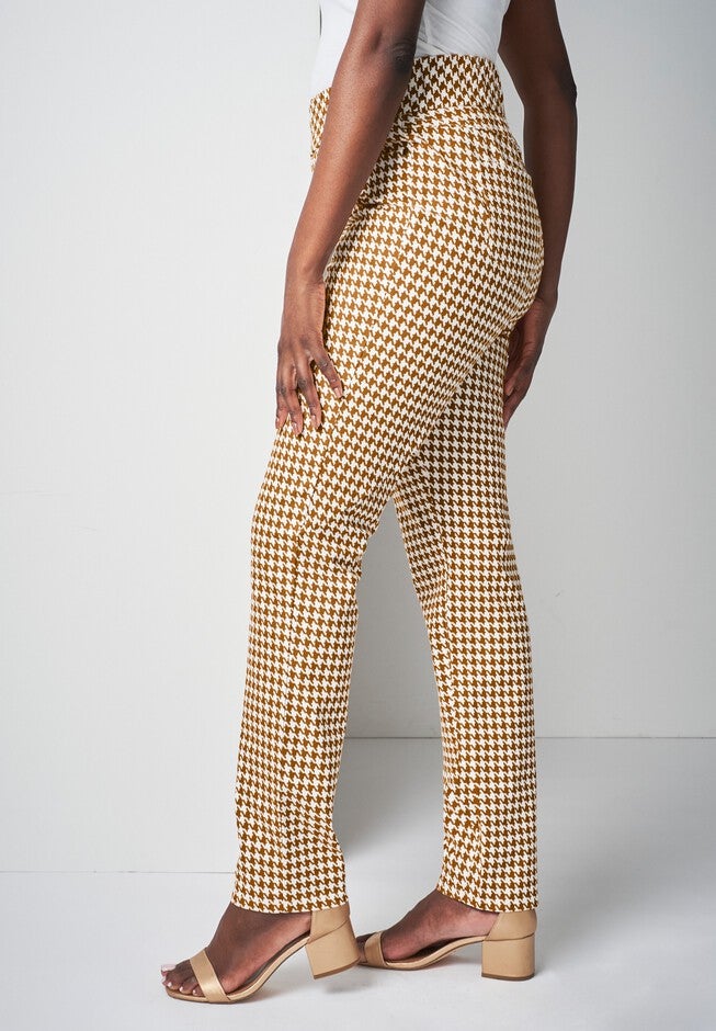 Comfort Waist Stretch Denim Straight Leg Jean, CLOVE WHITE HOUNDSTOOTH, alternate image number 2
