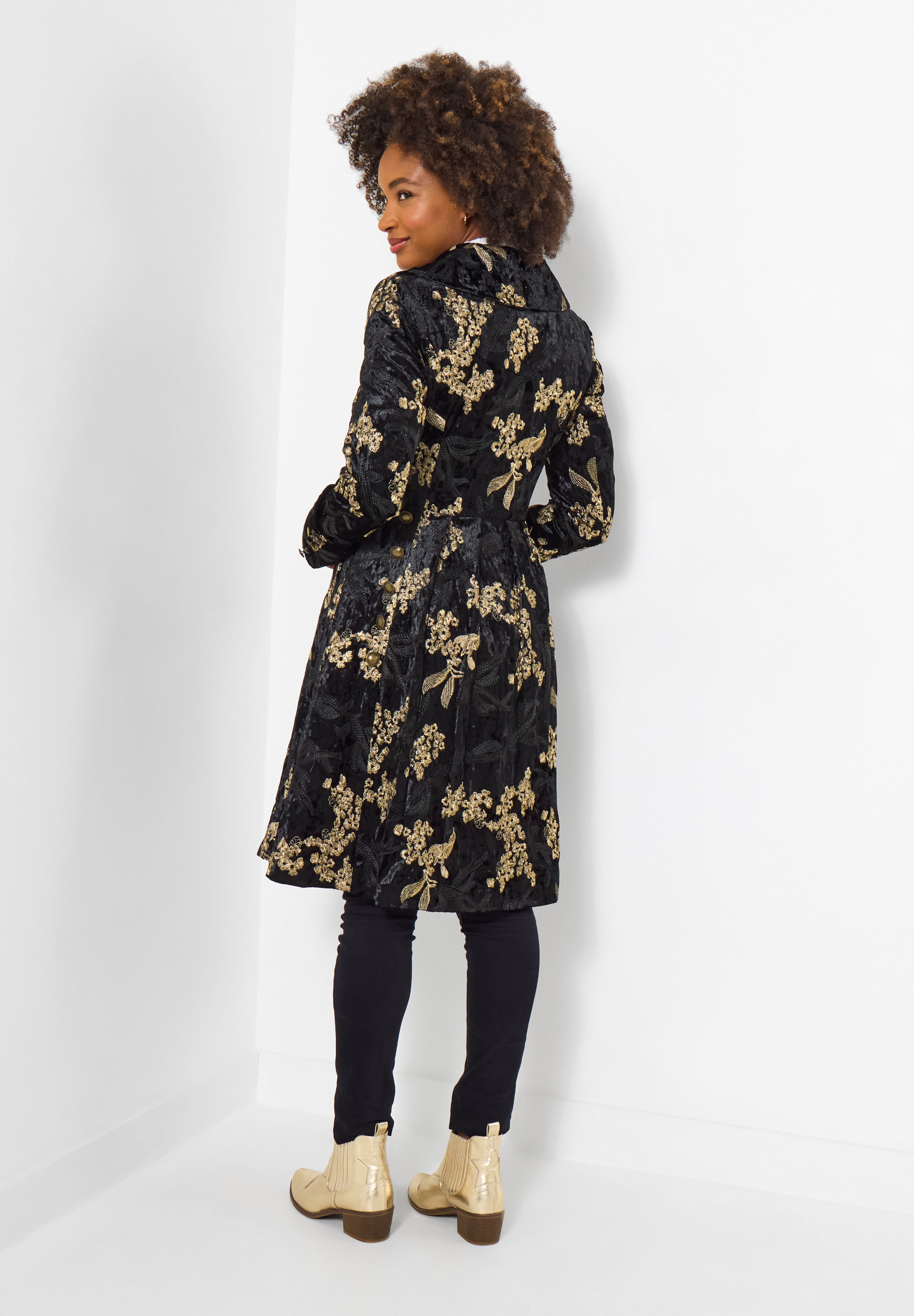Gold Brocade Coat, GOLDEN FLOWERS, alternate image number 3