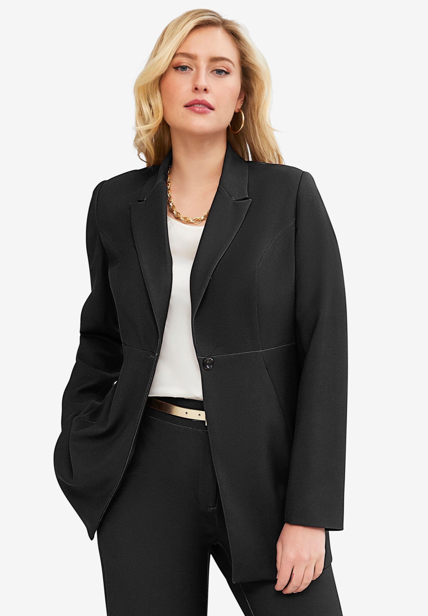Woman within pantsuits outlet