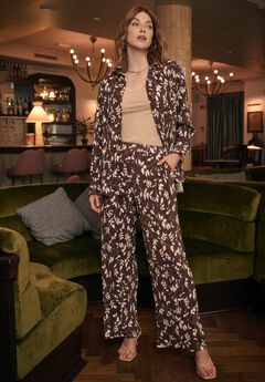 Plisse Wide-Leg Trouser