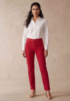 Plus Size Pull On Straight Leg Jeans