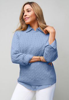 Cable Crewneck Sweater