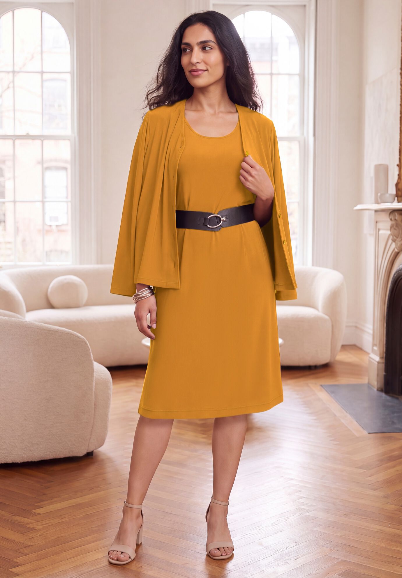 Stretch Knit 4-Piece Wardrober, RICH GOLD, on-hover image number 1