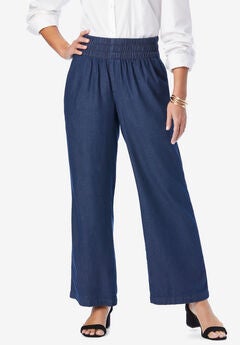 Plus Size Lightweight Wide Leg Pants