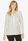 Hi-Low Popover Tunic, BLACK MINI WINDOW PANE, hi-res image number null