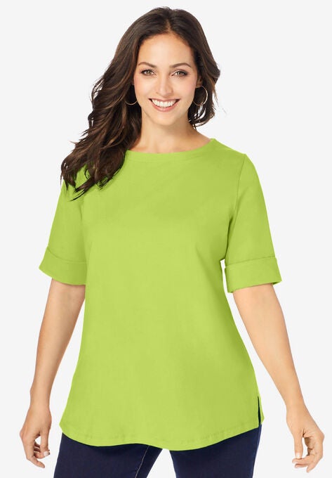 Cuff Tee, DARK LIME, hi-res image number null