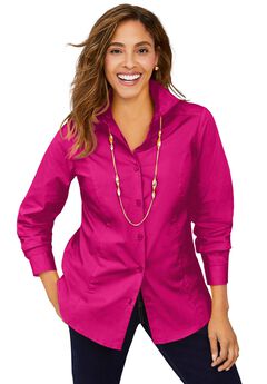 Plus Size White Collared Blouses