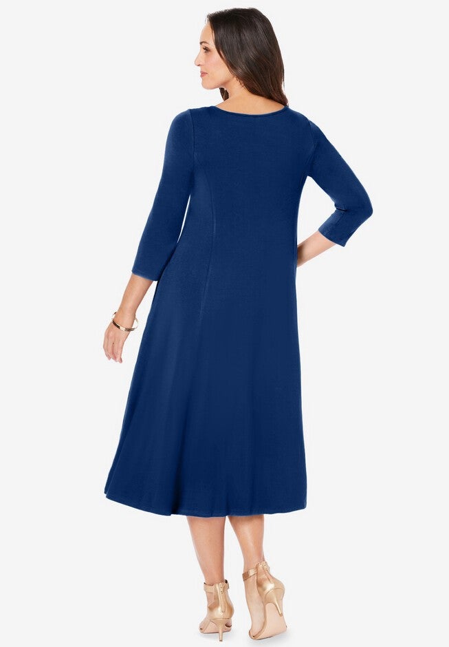 Twisted Keyhole A-line Dress, , on-hover image number null