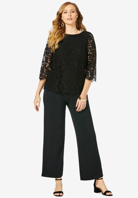Popover Lace Jumpsuit | Woman Within